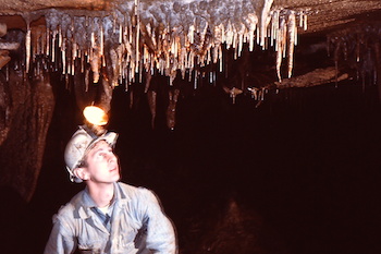 Bill Eldson in cave